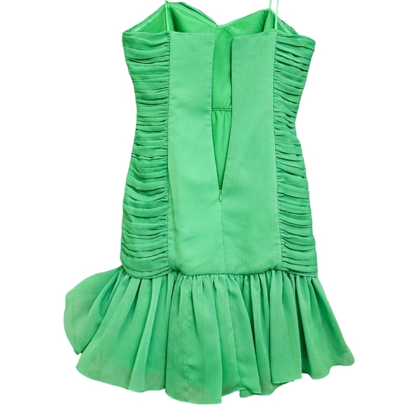 Nwot Max & Cleo Strapless Ruched Island Green Asymmetrical Short Cocktail Dress - Picture 13 of 16